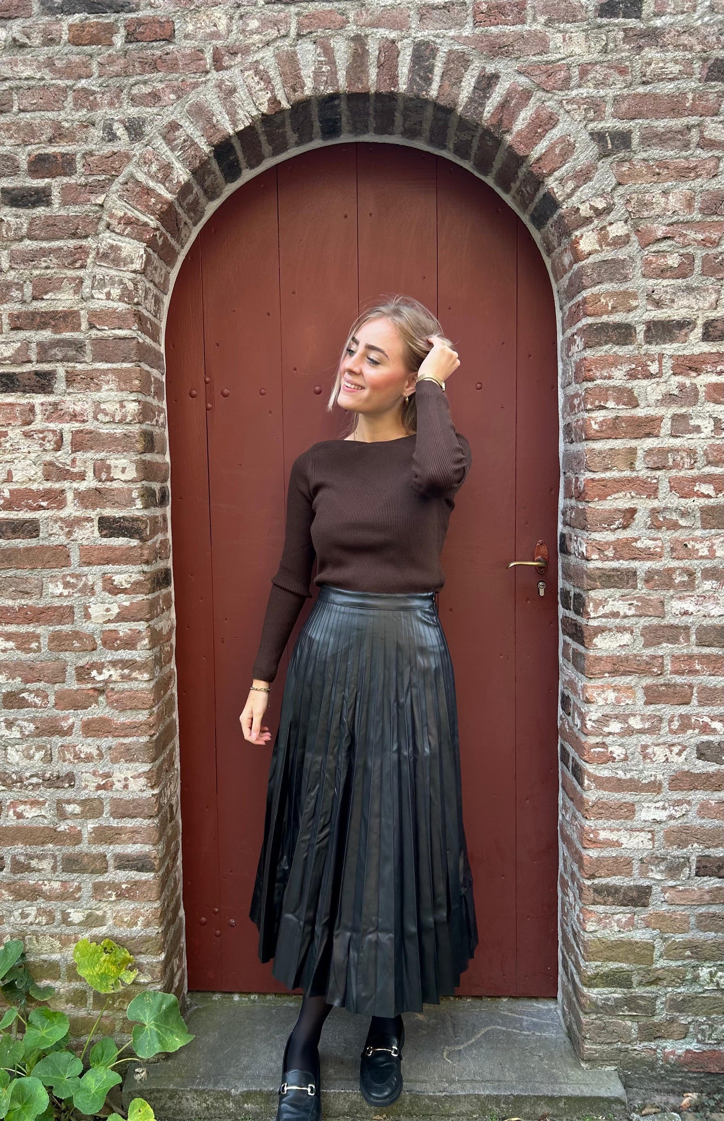 Plissé skirt midi